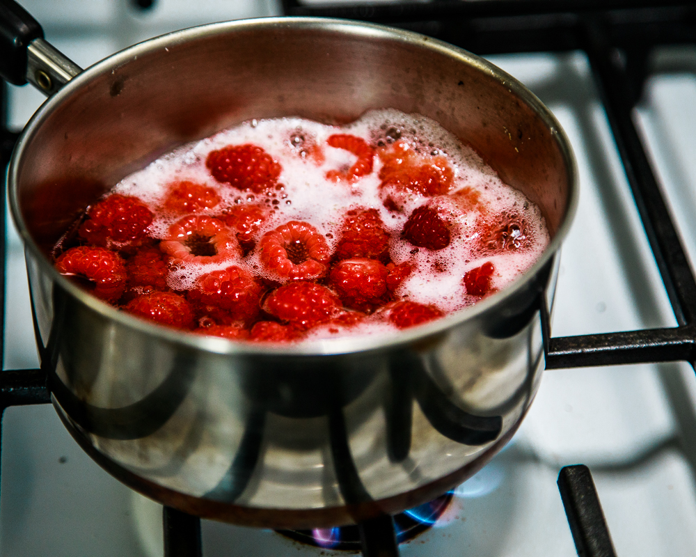 Making Raspberry Syrup for the Clover Club Cocktail Standard Spoon Barware